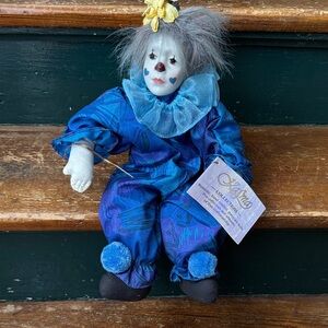Kasma Blue Clown Doll with Yellow Accents